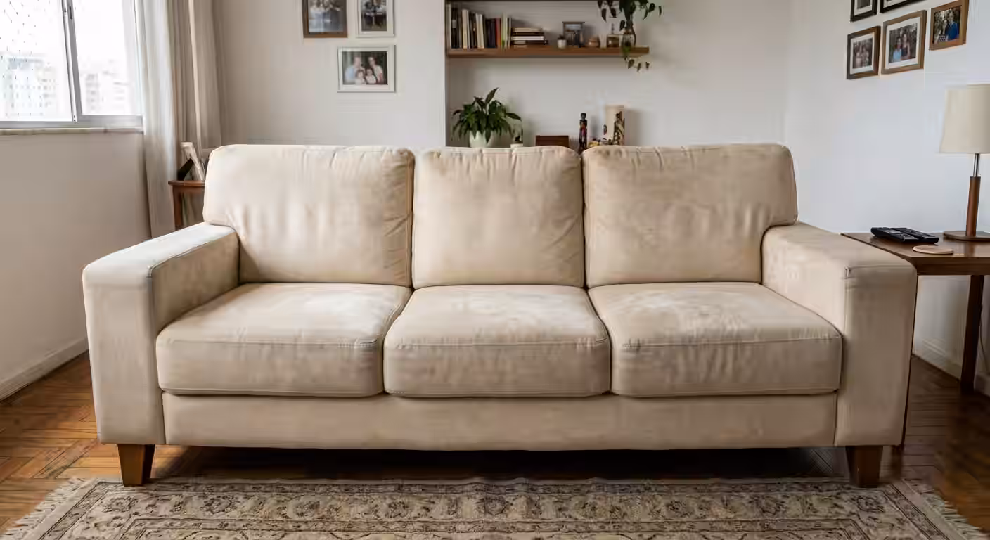 Sofá depois da higienização