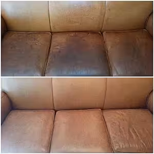 Antes e depois limpeza sofá em Itu/SP - Juliana Martins