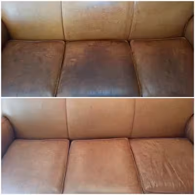 Antes e depois limpeza sofá em Salto/SP - Mariana Souza